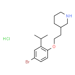 ChemSpider 2D Image | 3-(2-(4-bromo-2-isopropylphenoxy)ethyl)piperidine hydrochloride | C16H25BrClNO
