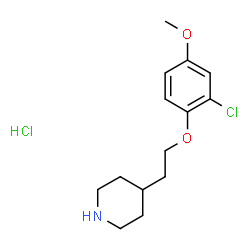 ChemSpider 2D Image | 4-[2-(2-Chloro-4-methoxyphenoxy)ethyl]piperidine hydrochloride (1:1) | C14H21Cl2NO2