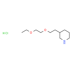 ChemSpider 2D Image | 3-[2-(2-Ethoxyethoxy)ethyl]piperidine hydrochloride (1:1) | C11H24ClNO2