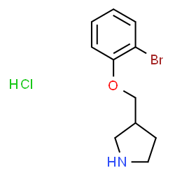 ChemSpider 2D Image | 3-((2-bromophenoxy)methyl)pyrrolidine hydrochloride | C11H15BrClNO