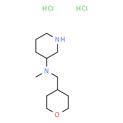 ChemSpider 2D Image | N-Methyl-N-(tetrahydro-2H-pyran-4-ylmethyl)-3-piperidinamine dihydrochloride | C12H26Cl2N2O