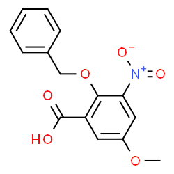 ChemSpider 2D Image | 2-(Benzyloxy)-5-methoxy-3-nitrobenzoic acid | C15H13NO6