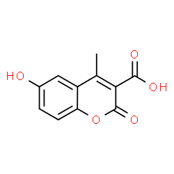 ChemSpider 2D Image | 6-Hydroxy-4-methyl-2-oxo-2H-chromene-3-carboxylic acid | C11H8O5