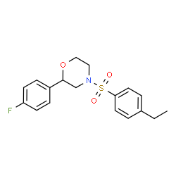 ChemSpider 2D Image | 4-[(4-Ethylphenyl)sulfonyl]-2-(4-fluorophenyl)morpholine | C18H20FNO3S