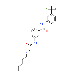 ChemSpider 2D Image | 3-[(N-Pentylglycyl)amino]-N-[3-(trifluoromethyl)phenyl]benzamide | C21H24F3N3O2