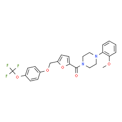 ChemSpider 2D Image | [4-(2-Methoxyphenyl)-1-piperazinyl](5-{[4-(trifluoromethoxy)phenoxy]methyl}-2-furyl)methanone | C24H23F3N2O5
