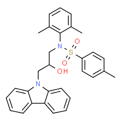ChemSpider 2D Image | N-[3-(9H-Carbazol-9-yl)-2-hydroxypropyl]-N-(2,6-dimethylphenyl)-4-methylbenzenesulfonamide | C30H30N2O3S