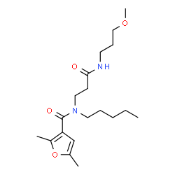 ChemSpider 2D Image | N-{3-[(3-Methoxypropyl)amino]-3-oxopropyl}-2,5-dimethyl-N-pentyl-3-furamide | C19H32N2O4