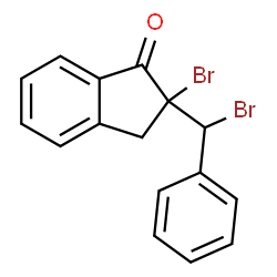 ChemSpider 2D Image | 2-bromo-2-(bromo(phenyl)methyl)-1-indanone | C16H12Br2O