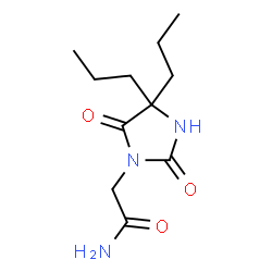 ChemSpider 2D Image | 2-(2,5-Dioxo-4,4-dipropyl-1-imidazolidinyl)acetamide | C11H19N3O3