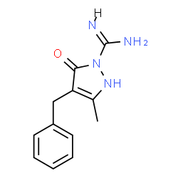 ChemSpider 2D Image | 4-Benzyl-3-methyl-5-oxo-2,5-dihydro-1H-pyrazole-1-carboximidamide | C12H14N4O