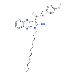 ChemSpider 2D Image | 2-Amino-1-dodecyl-N-(4-methoxybenzyl)-1H-pyrrolo[2,3-b]quinoxaline-3-carboxamide | C31H41N5O2