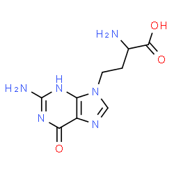 ChemSpider 2D Image | 2-Amino-4-(2-amino-6-oxo-1H-purin-9(6H)-yl)butanoic acid | C9H12N6O3