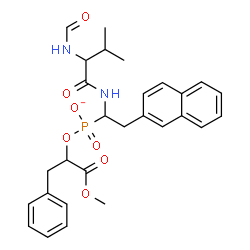 ChemSpider 2D Image | N~2~-Formyl-N-[1-{[(1-methoxy-1-oxo-3-phenyl-2-propanyl)oxy]phosphinato}-2-(2-naphthyl)ethyl]valinamide | C28H32N2O7P