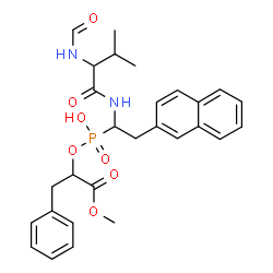 ChemSpider 2D Image | Methyl 2-{[{1-[(N-formylvalyl)amino]-2-(2-naphthyl)ethyl}(hydroxy)phosphoryl]oxy}-3-phenylpropanoate | C28H33N2O7P