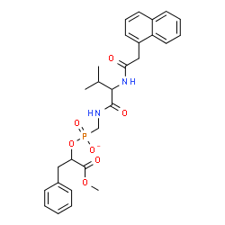 ChemSpider 2D Image | N-({[(1-Methoxy-1-oxo-3-phenyl-2-propanyl)oxy]phosphinato}methyl)-N~2~-(1-naphthylacetyl)valinamide | C28H32N2O7P