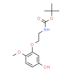 ChemSpider 2D Image | 2-Methyl-2-propanyl [2-(5-hydroxy-2-methoxyphenoxy)ethyl]carbamate | C14H21NO5