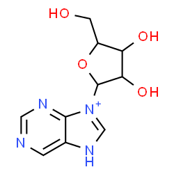 ChemSpider 2D Image | 9-Pentofuranosyl-7H-purin-9-ium | C10H13N4O4