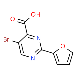 ChemSpider 2D Image | 5-Bromo-2-(2-furyl)-4-pyrimidinecarboxylic acid | C9H5BrN2O3