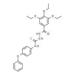 ChemSpider 2D Image | N-(4-Phenoxyphenyl)-2-(3,4,5-triethoxybenzoyl)hydrazinecarbothioamide | C26H29N3O5S