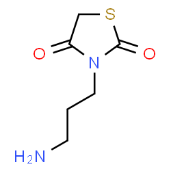 ChemSpider 2D Image | 3-(3-Aminopropyl)-1,3-thiazolidine-2,4-dione | C6H10N2O2S