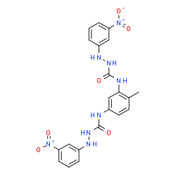ChemSpider 2D Image | N,N'-(4-Methyl-1,3-phenylene)bis[2-(3-nitrophenyl)hydrazinecarboxamide] | C21H20N8O6