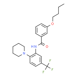 ChemSpider 2D Image | 3-Butoxy-N-[2-(1-piperidinyl)-5-(trifluoromethyl)phenyl]benzamide | C23H27F3N2O2