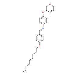 ChemSpider 2D Image | (E)-N-{4-[(4-Methyl-3,6-dihydro-2H-pyran-3-yl)oxy]phenyl}-1-[4-(nonyloxy)phenyl]methanimine | C28H37NO3