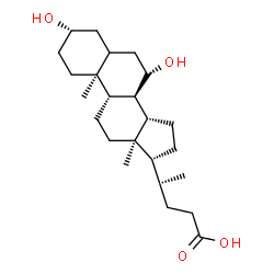 ChemSpider 2D Image | (3beta,7beta,20R)-3,7-Dihydroxycholan-24-oic acid | C24H40O4