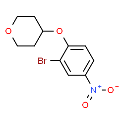 ChemSpider 2D Image | 4-(2-Bromo-4-nitrophenoxy)tetrahydro-2H-pyran | C11H12BrNO4