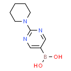 ChemSpider 2D Image | (2-piperidin-1-ylpyrimidin-5-yl)boronic acid | C9H14BN3O2