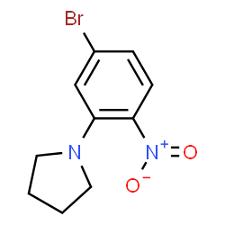 ChemSpider 2D Image | 1-(5-Bromo-2-nitrophenyl)pyrrolidine | C10H11BrN2O2