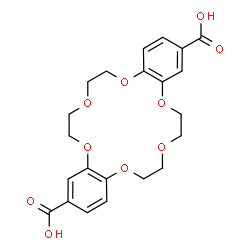 ChemSpider 2D Image | 6,7,9,10,17,18,20,21-Octahydrodibenzo[b,k][1,4,7,10,13,16]hexaoxacyclooctadecine-2,13-dicarboxylic acid | C22H24O10