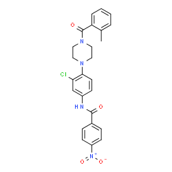 ChemSpider 2D Image | N-{3-Chloro-4-[4-(2-methylbenzoyl)-1-piperazinyl]phenyl}-4-nitrobenzamide | C25H23ClN4O4