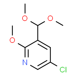 ChemSpider 2D Image | 5-Chloro-3-(dimethoxymethyl)-2-methoxypyridine | C9H12ClNO3