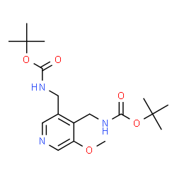 ChemSpider 2D Image | Bis(2-methyl-2-propanyl) [(5-methoxy-3,4-pyridinediyl)bis(methylene)]biscarbamate | C18H29N3O5