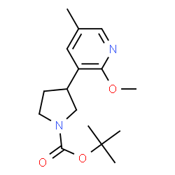 ChemSpider 2D Image | tert-Butyl 3-(2-methoxy-5-methylpyridin-3-yl)pyrrolidine-1-carboxylate | C16H24N2O3