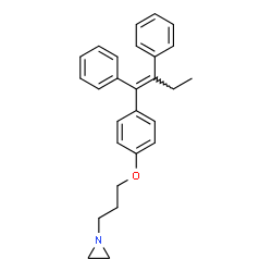 ChemSpider 2D Image | 1-(3-{4-[(1E)-1,2-Diphenyl-1-buten-1-yl]phenoxy}propyl)aziridine | C27H29NO