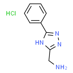 ChemSpider 2D Image | 1H-1,2,4-Triazole-5-methanamine, 3-phenyl-, hydrochloride (1:1) | C9H11ClN4