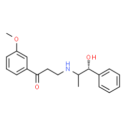 ChemSpider 2D Image | 3-{[(1R)-1-Hydroxy-1-phenyl-2-propanyl]amino}-1-(3-methoxyphenyl)-1-propanone | C19H23NO3
