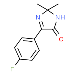 ChemSpider 2D Image | 5-(4-Fluorophenyl)-2,2-dimethyl-2,3-dihydro-4H-imidazol-4-one | C11H11FN2O