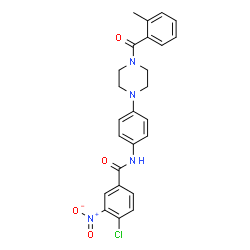 ChemSpider 2D Image | 4-Chloro-N-{4-[4-(2-methylbenzoyl)-1-piperazinyl]phenyl}-3-nitrobenzamide | C25H23ClN4O4