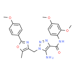 ChemSpider 2D Image | 5-Amino-N-(2,4-dimethoxyphenyl)-1-{[2-(4-methoxyphenyl)-5-methyl-1,3-oxazol-4-yl]methyl}-1H-1,2,3-triazole-4-carboxamide | C23H24N6O5