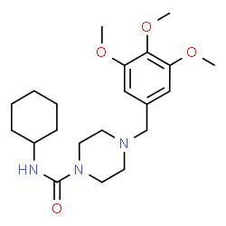 ChemSpider 2D Image | N-Cyclohexyl-4-(3,4,5-trimethoxybenzyl)-1-piperazinecarboxamide | C21H33N3O4