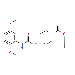 ChemSpider 2D Image | 2-Methyl-2-propanyl 4-{2-[(2,5-dimethoxyphenyl)amino]-2-oxoethyl}-1-piperazinecarboxylate | C19H29N3O5