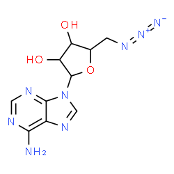 ChemSpider 2D Image | 9-(5-Azido-5-deoxypentofuranosyl)-9H-purin-6-amine | C10H12N8O3