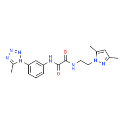 ChemSpider 2D Image | N-[2-(3,5-Dimethyl-1H-pyrazol-1-yl)ethyl]-N'-[3-(5-methyl-1H-tetrazol-1-yl)phenyl]ethanediamide | C17H20N8O2