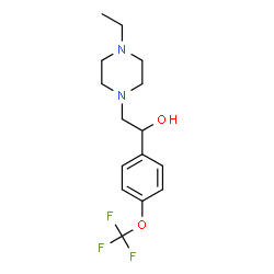 ChemSpider 2D Image | 2-(4-Ethyl-1-piperazinyl)-1-[4-(trifluoromethoxy)phenyl]ethanol | C15H21F3N2O2