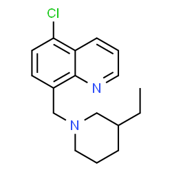 ChemSpider 2D Image | 5-Chloro-8-[(3-ethyl-1-piperidinyl)methyl]quinoline | C17H21ClN2