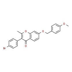 ChemSpider 2D Image | 3-(4-Bromophenyl)-7-[(4-methoxybenzyl)oxy]-2-methyl-4H-chromen-4-one | C24H19BrO4